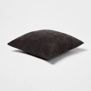 Threshold Black Chenille Throw Pillow Square Soft Plush Decorative Cushion